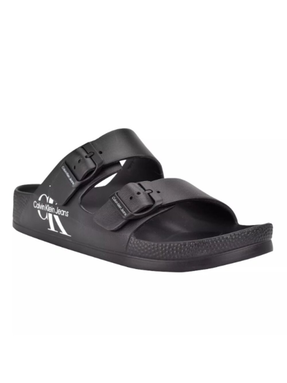 Calvin Klein Men's Zion Open Toe Casual Slip-on Sandals Black Size12 M